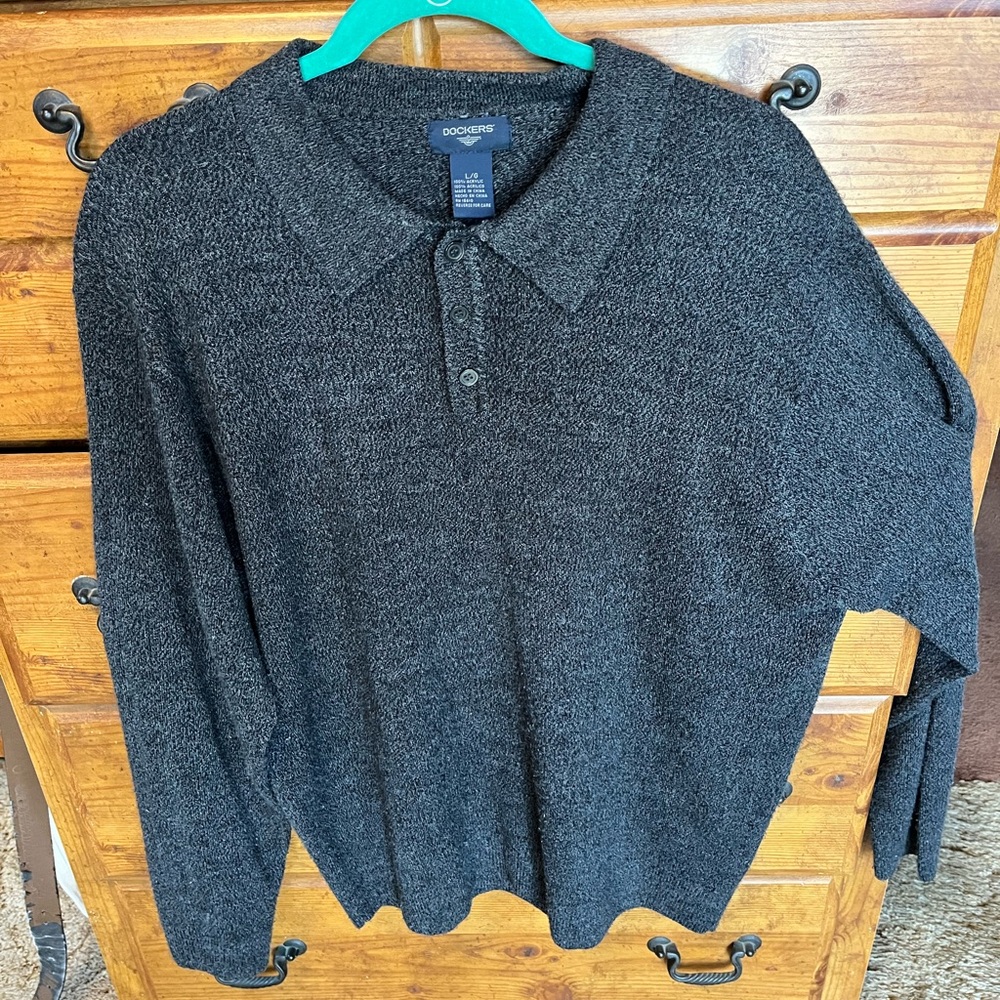 Dockers Men's Charcoal Knit Sweater